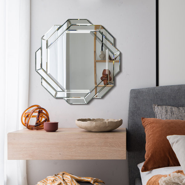Wrought Studio Interlaced 34" Round Beveled Framed Wall Mirror Wayfair